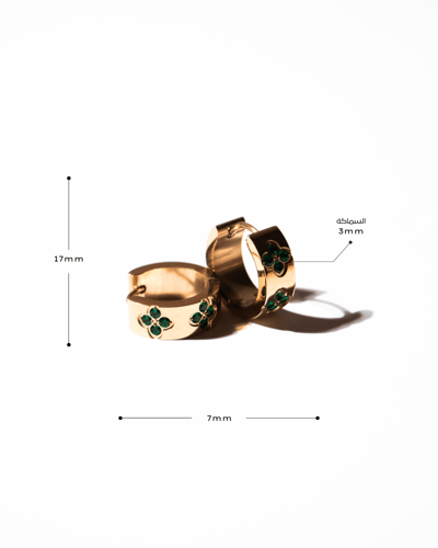 أقراط مراس مطلية بالذهب عيار 18 ومرصعة بالزركون -...