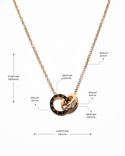 قلادة وهج مطلية بالذهب عيار 18 ومرصعة بالزركون - ق...