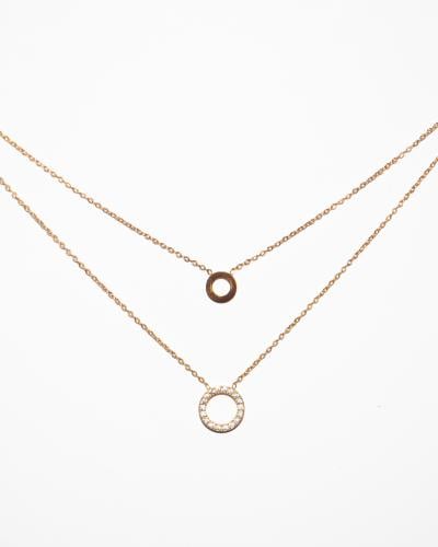 قلادة ترف مطلية بالذهب عيار 18 ومرصعة بالزركون - ق...