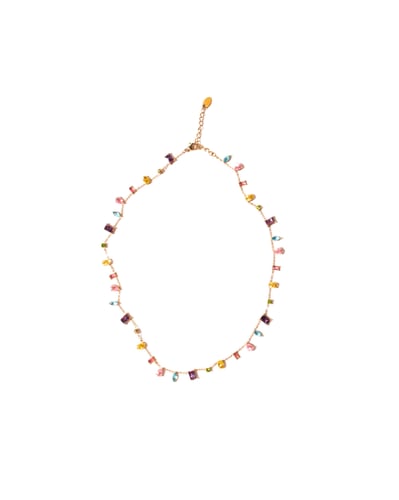 قلادة أمسية مطلية بالذهب عيار 18 ومرصعة بالزركون-...