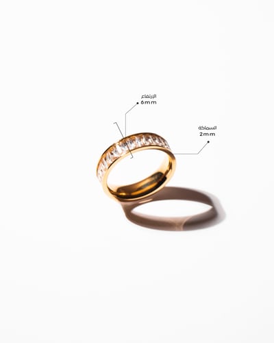 خاتم كنز مطلي بالذهب عيار 18 ومرصع بالزركون - قطعة...