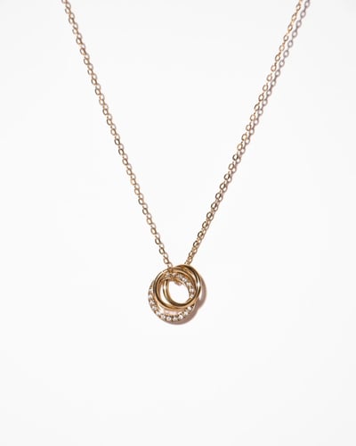 قلادة سبات مطلية بالذهب عيار 18 ومرصعة بالزركون -...