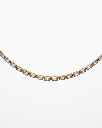 قلادة رونق مطلية بالذهب عيار 18 ومرصعة بالزركون -...