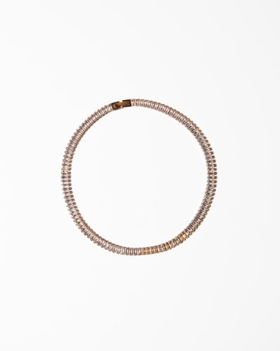 قلادة ثراء مطلية بالذهب عيار 18 ومرصعة بالزركون -...