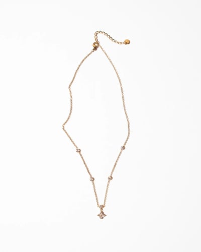 قلادة سحر مطلية بالذهب عيار 18 ومرصعة بالزركون - ق...