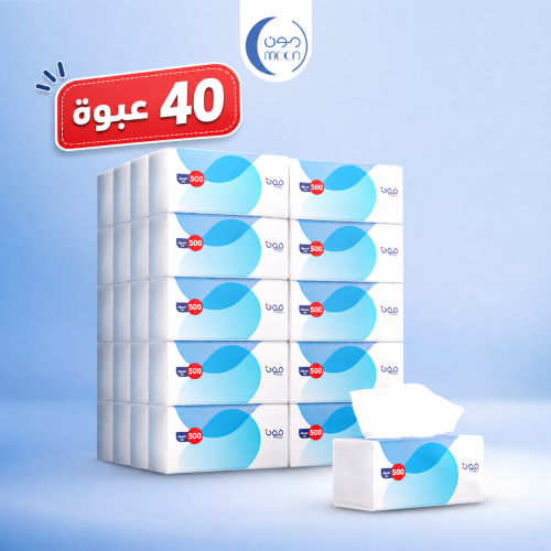 40 عبوة مناديل مون ناعمة 500 مفرد