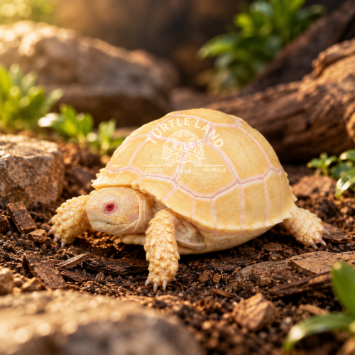 سلحفاة سولكاتا الألبينو | Albino Sulcata Tortoise