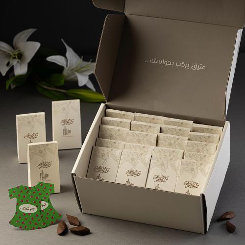 توزيعات بوكس العود الخشب 20 حبة