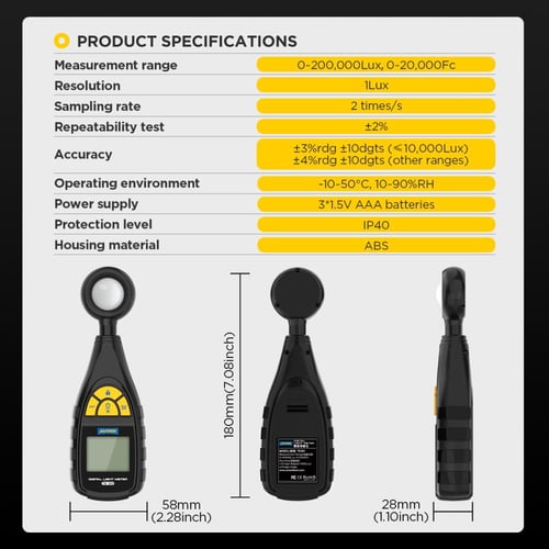 جهاز قياس درجة الضوء اوتول AUTOOL TE301