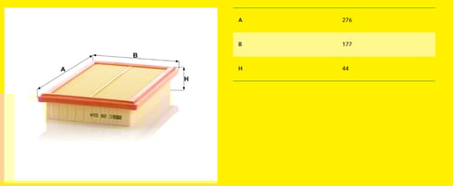 فلتر هواء محرك مرسيدس C&E200,300 مان فلتر MANN Fil...