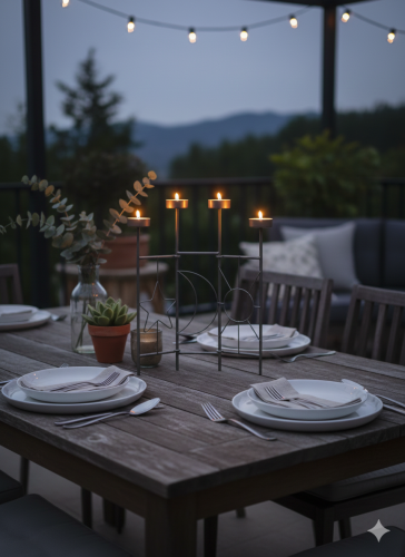 Metal candle holder with design of the sun, moon,...