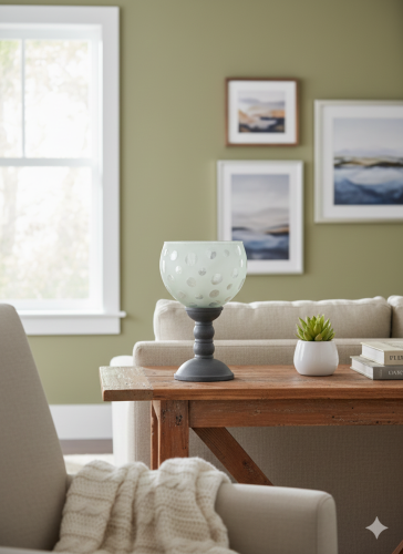 A masterpiece of crystal glass and the carved base for home decor