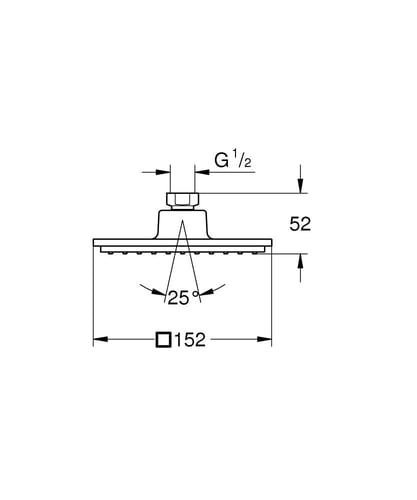 طاسة شاور مربعه 15 cm