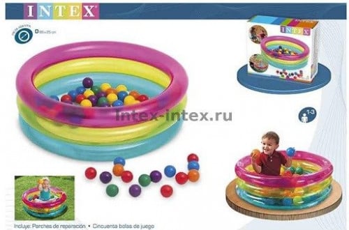 48674 بركة اطفال هواء ملونة مع كور ملونة