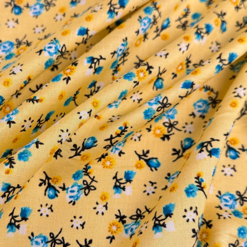 قماش فسكوز أصفر هادي