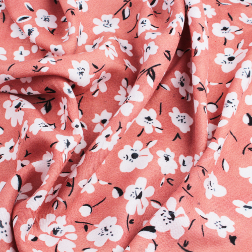 قماش فسكوز مشجر ناعم زهري