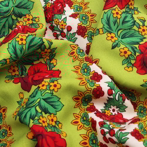 قماش قطن كويتي طريق الورد - اخضر فاتح