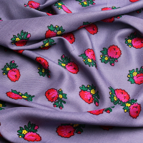 قماش شالكي موف - زهور صغيره