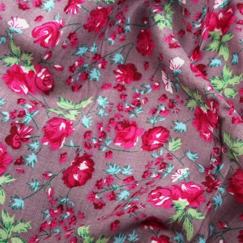 قماش فسكوز مشجر - ورد توتي