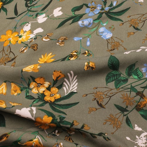 قماش رايون شارلي - أخضر هادي