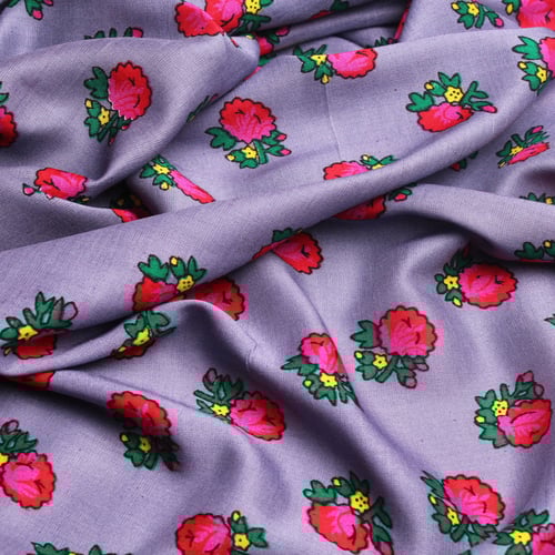 قماش شالكي موف - زهور صغيره