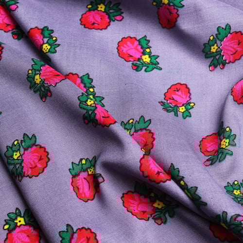 قماش شالكي موف - زهور صغيره