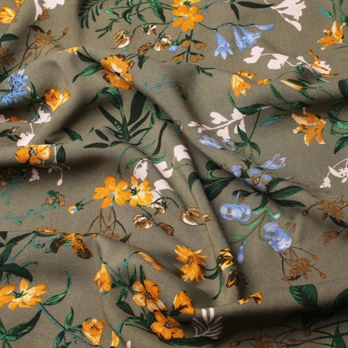 قماش رايون شارلي - أخضر هادي