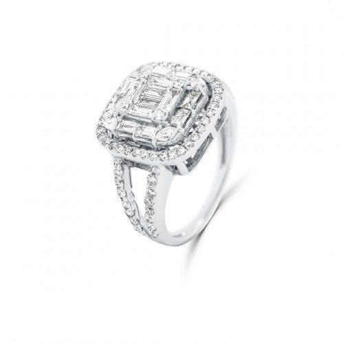 خاتم ذهب والماس (R3799)