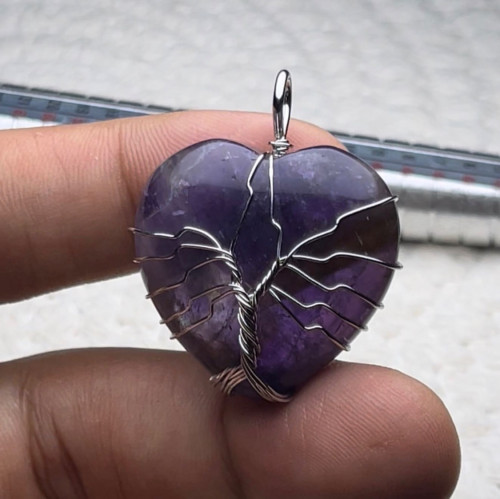 Amethyst heart pendant