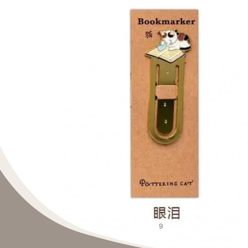 فاصل كتاب معدني ذهبي القطط اليابانية kawaii