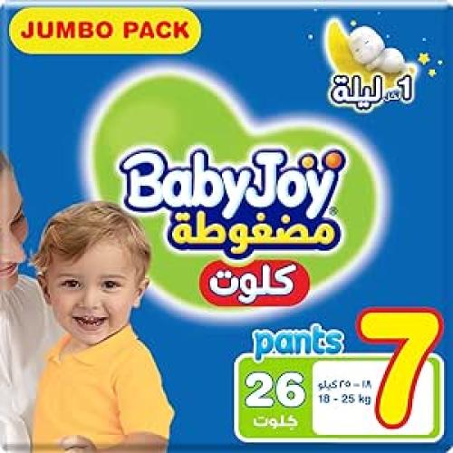 حفاضات بيبي جوي كلوت مقاس 7 عدد 26 قطعة