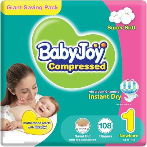 حفاضات بيبي جوي مقاس 1 عدد 108 قطعة