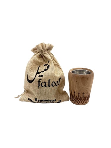 مبخر كوب مزدوج حامل فتيل وصحن للفحم بحفر ليزر