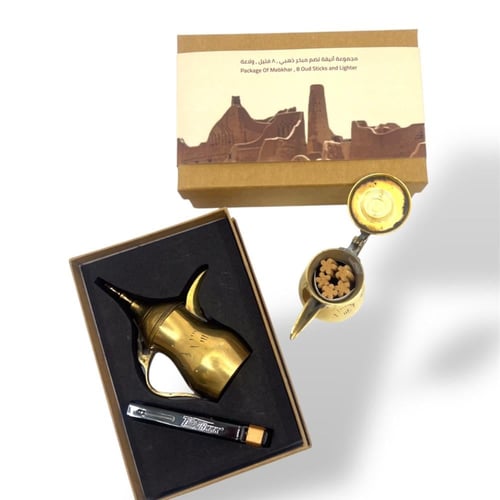 مجموعة أنيقة تضم دلة + 5 عود فتيل