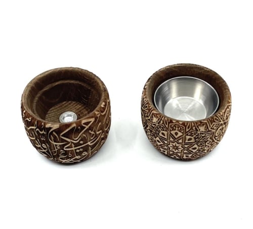 صندوق خشب ذهبي مع عود و مبخر