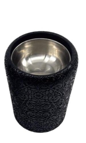 مبخر كوب مزدوج حامل فتيل وصحن للفحم بحفر ليزر ملون