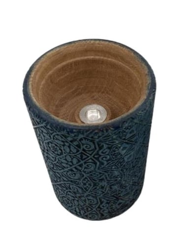 مبخر كوب مزدوج حامل فتيل وصحن للفحم بحفر ليزر ملون