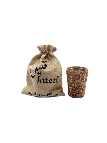 مبخر كوب مزدوج حامل فتيل وصحن للفحم بحفر ليزر