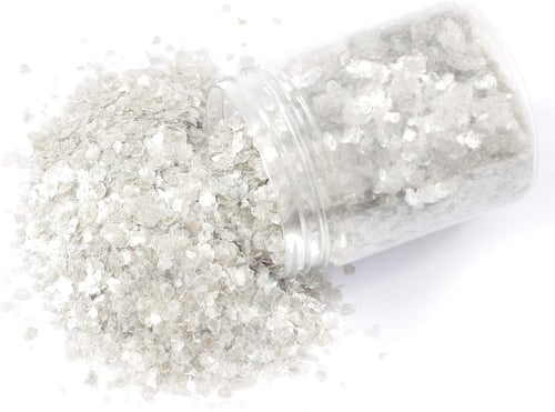 رقائق معدنيه بودره للاعمال الفنيه فضي