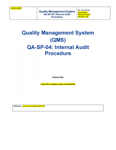 ISO 9001 Kit - Internal Audits