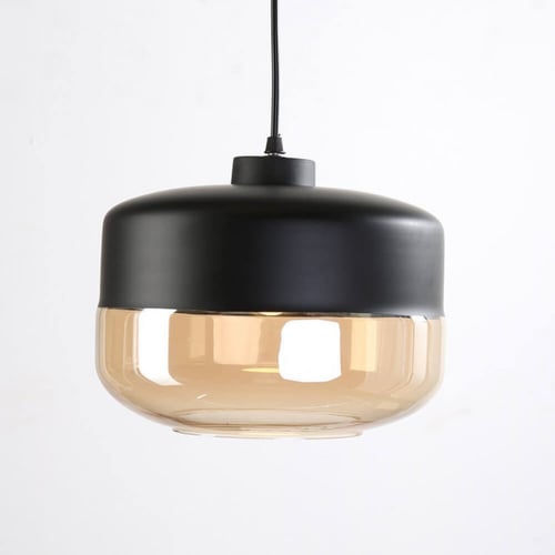 لمبة علاقية سوداء مع زجاج عسلي