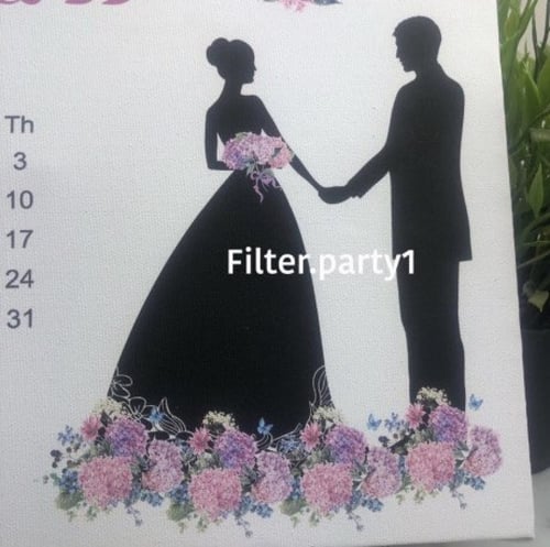 لوحه كانفس ذكرى عروسين مقاس A3