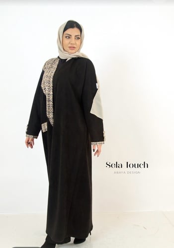 عباية شامواه مع قماش شانيل وازرار