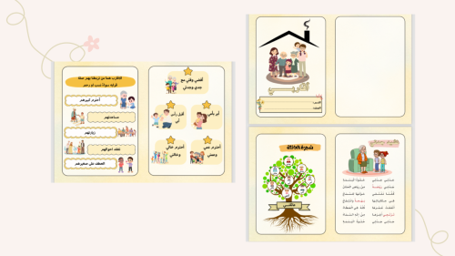مطوية اقاربي ثاني ابتدائي الترم الاول