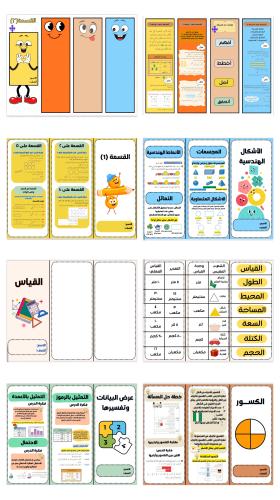 جميع مطويات الرياضيات ثالث ابتدائي الترم الثاني