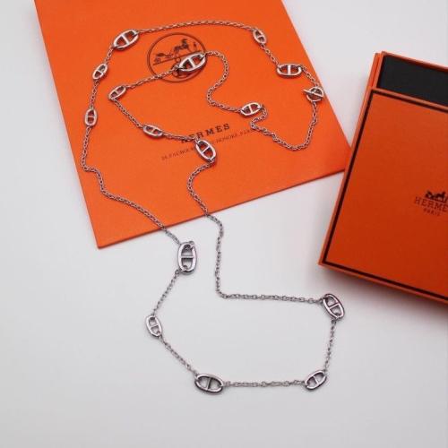 عقد هيرمز فضي 90 cm مع كامل الملحقات