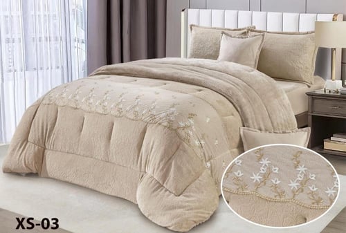 مفرش لاكسين ملمسة ناعم مخمل وفرو دافي نفر ونص