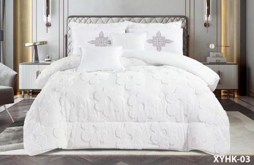 مفرش نسرينا بنقشة البارز والمورد نفر ونص