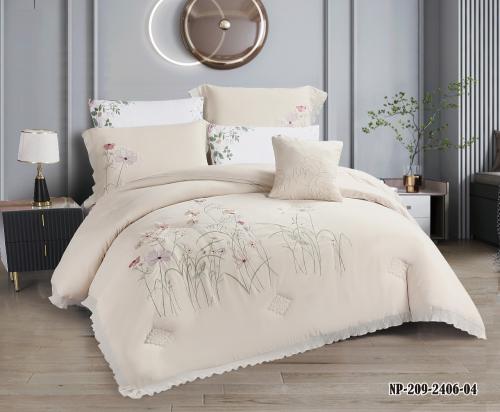 مفرش تيانجين عرائسي دنتيل خام حرير و مطرز الفخم نف...