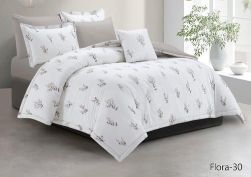 مفرش فلورا بارد قطن 100‎%‎ يتميز بشكلين مختلفين نف...